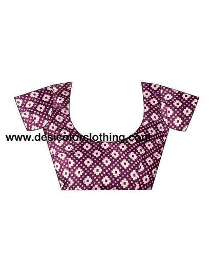 Dark Purple Silk Printed Sarees