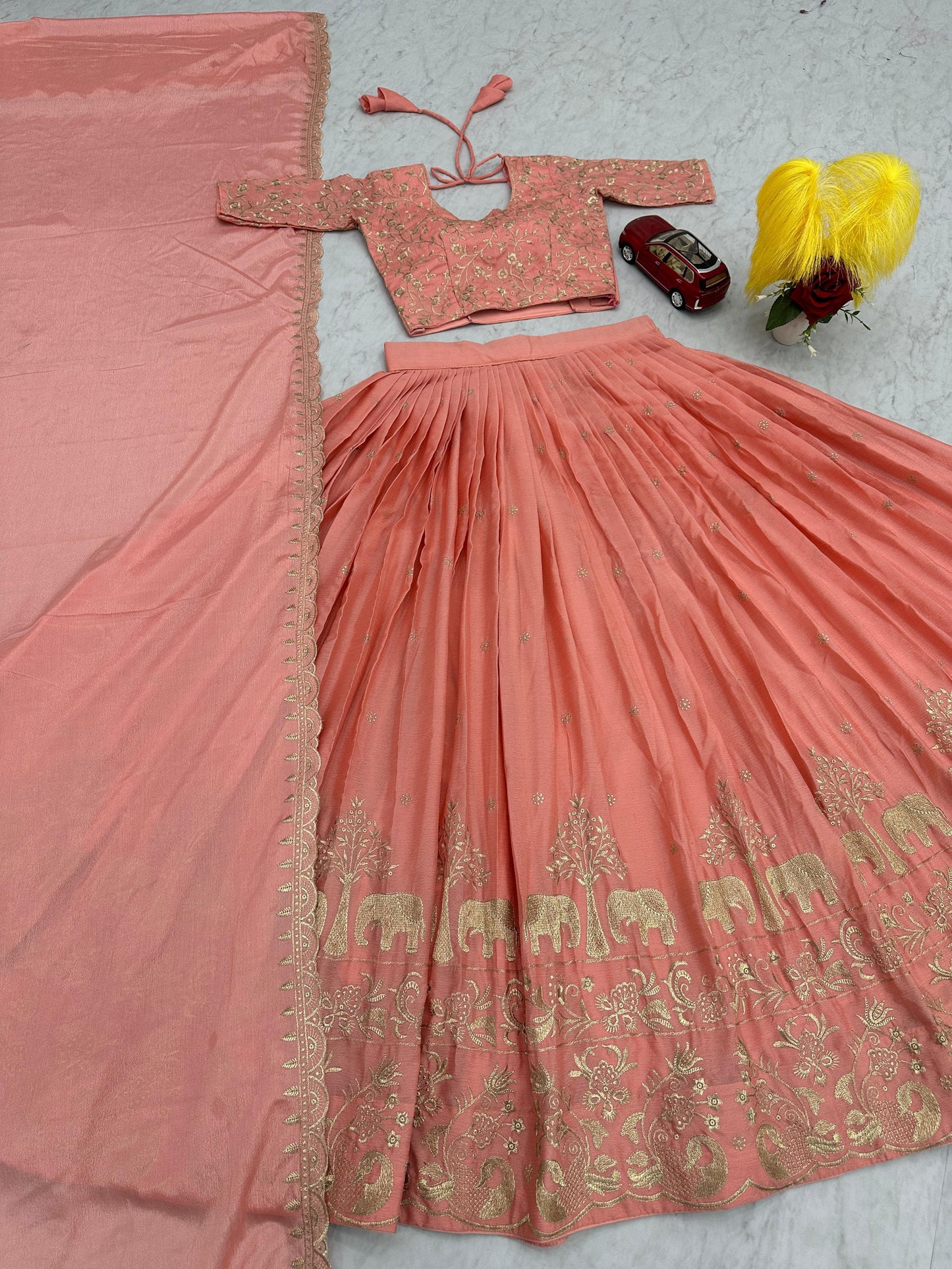 Product Image - Elegant Chinon Festive Wedding Lehenga Choli by Mahant Creation