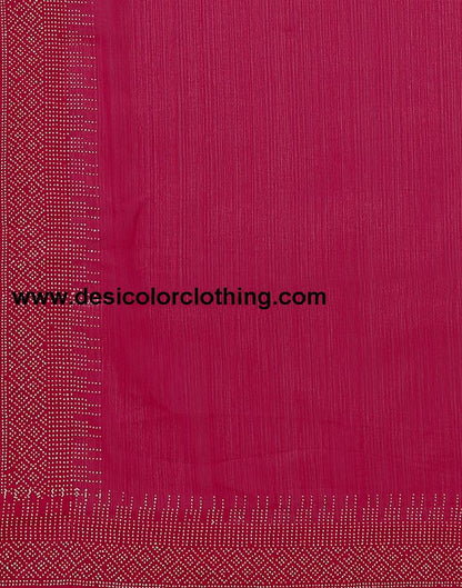 Rani Pink Plain Georgette Saree