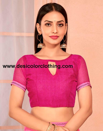 Pink Chiffon Printed Saree