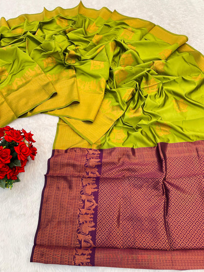Product Image - Elegant Tissue Soft Silk Banarasi Saree - Ethnic Wear