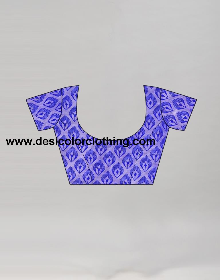 Royal Blue Silk Printed Saree | 1932S454