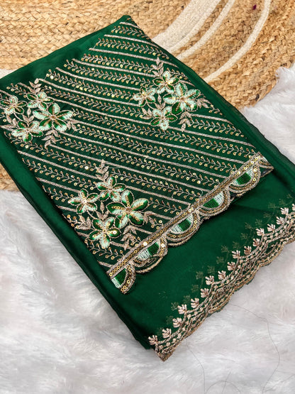Product Image - Elegant Designer Georgette Saree for Festive Occasions