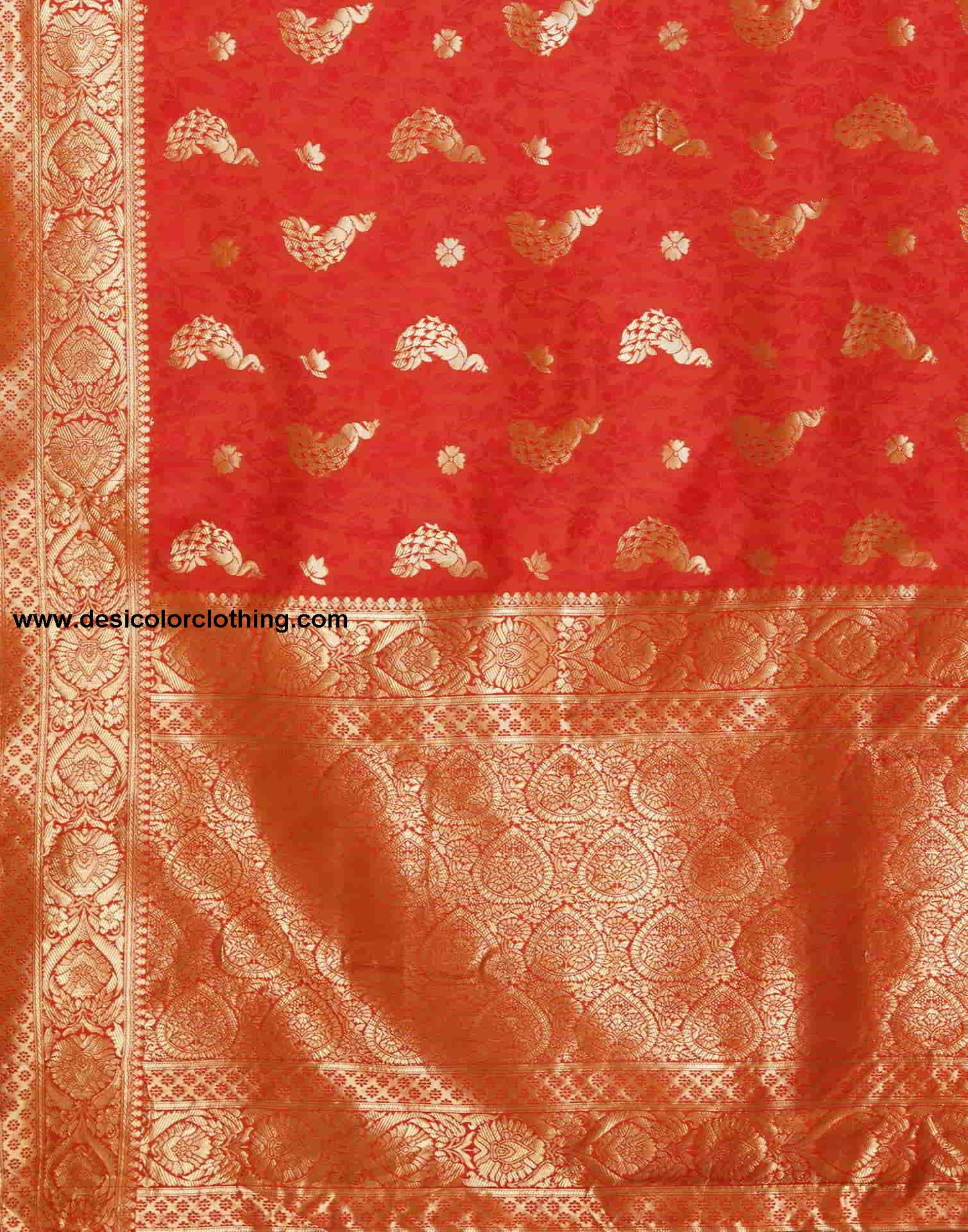 Red Banarasi Silk Woven Saree