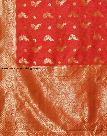 Red Banarasi Silk Woven Saree