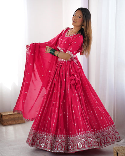 Product Image - Designer Lehengha - Shimmer Silk, Festival Ready