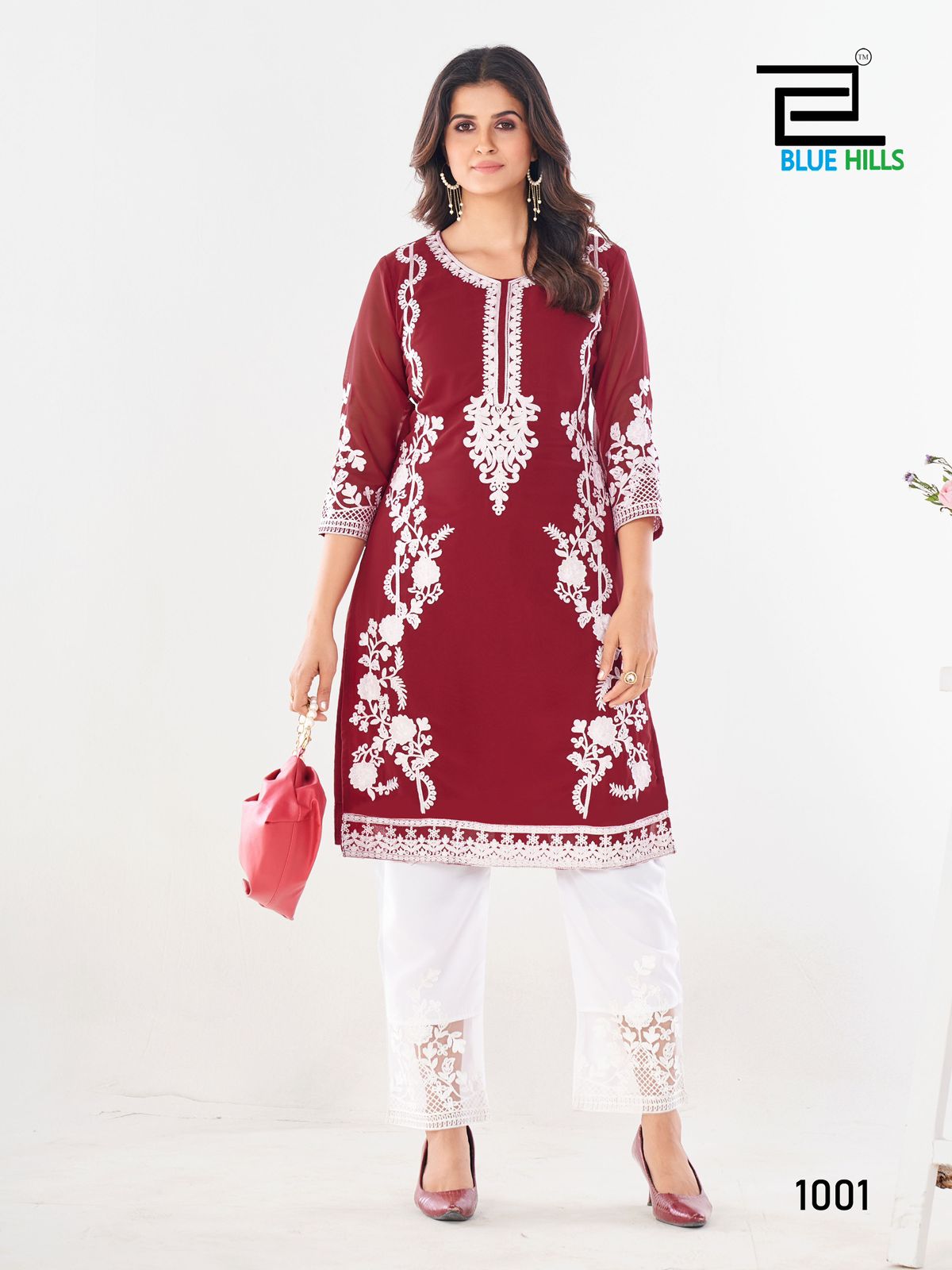 Product Image - Noori Heavy Embroidery Work Straight Kurti with Pant