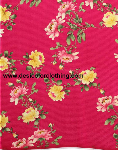 Blooming Beet Red Printed Saree | 1955S348