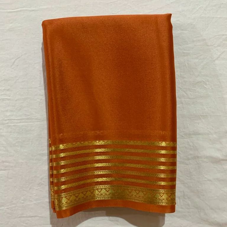 Product Image - Exquisite Semi-Mysore Silk Saree with Gold Border