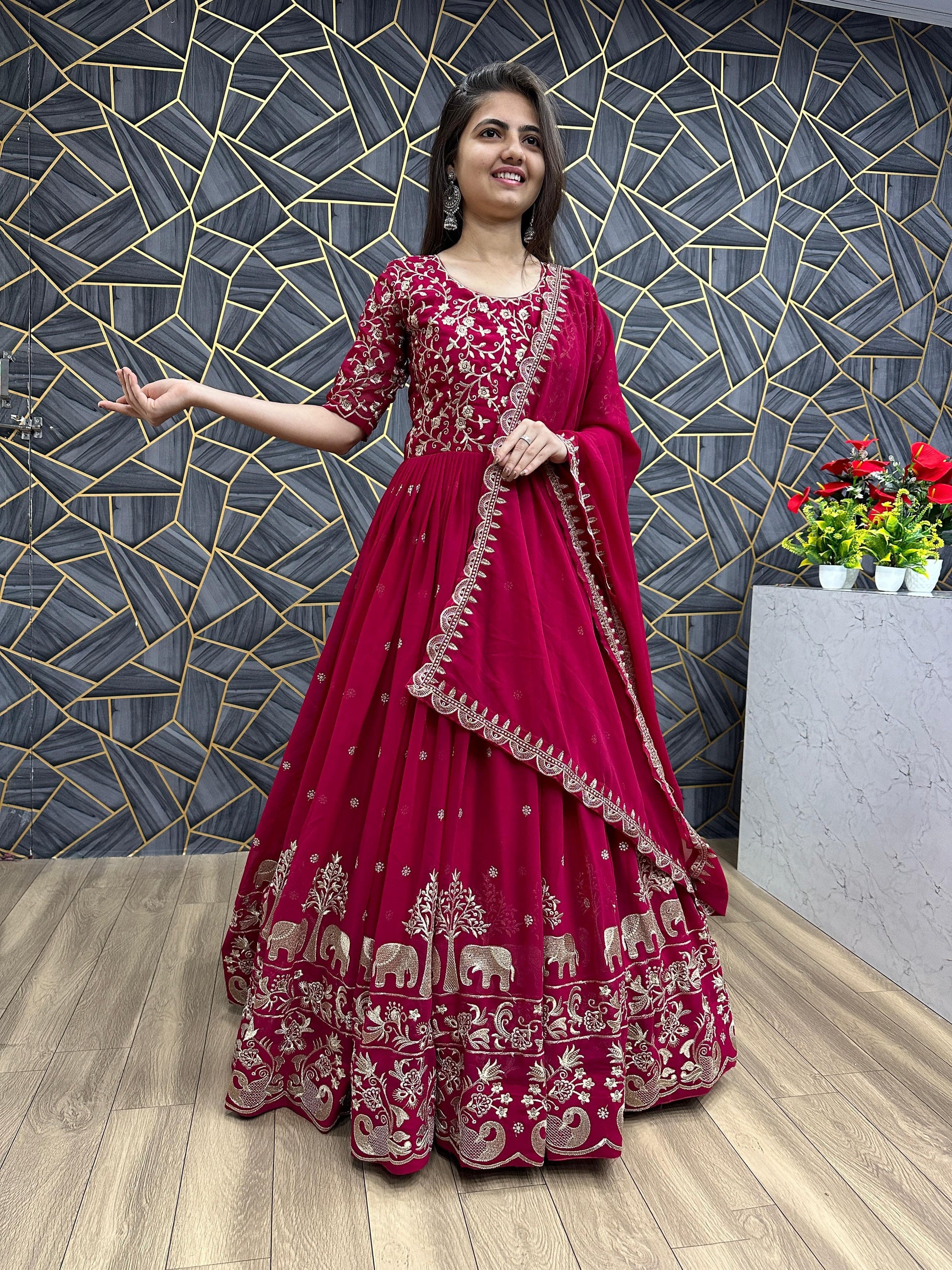 Product Image -  Designer Georgette Festival Gown