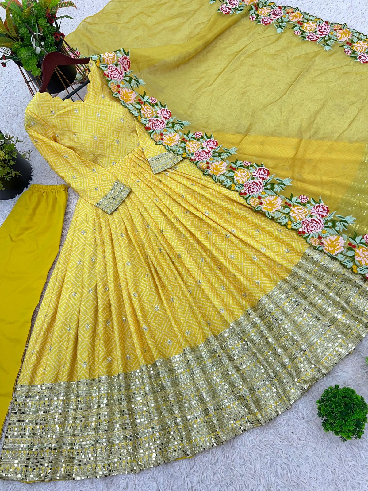 Product Image - Exclusive Designer Embroidered Gown With Dupatta