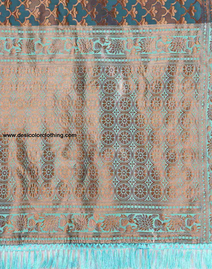 Blue Banarasi Silk Woven Saree