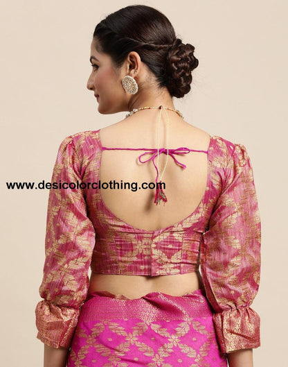 Pink Coloured Banarasi Cotton Silk Saree