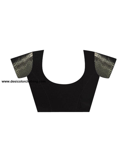 Black Jacquard Silk Saree
