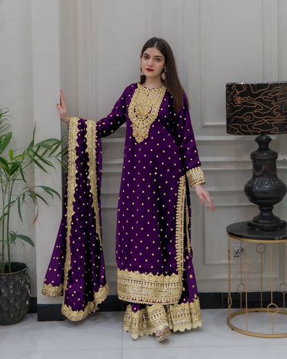 Product Image - Designer Georgette Festive Wedding Saree with Embroidery