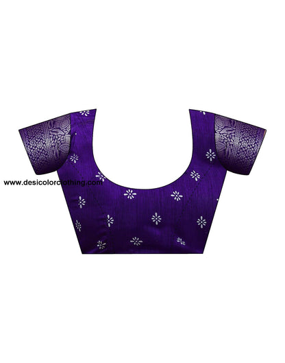 Voilet Silk Printed Saree