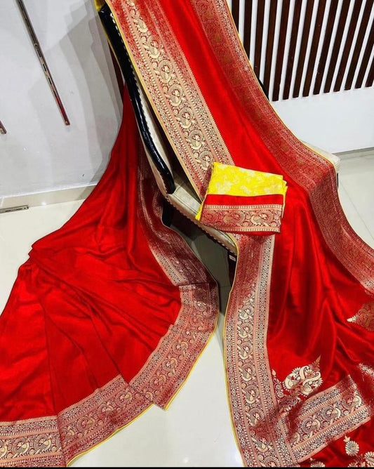 Product Image - Elegant Designer Banarasi Dola Silk Saree for Weddings & Festivals