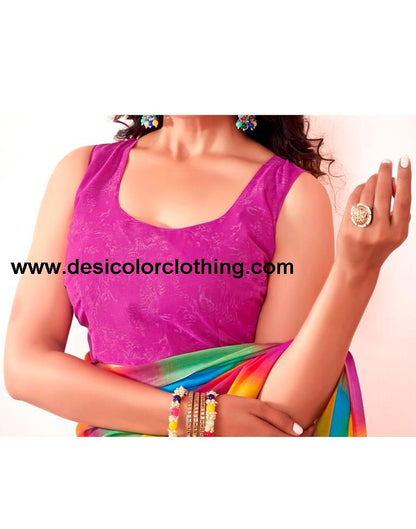 Pink Georgette Printed Saree