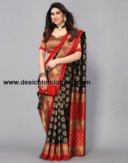 Black Banarasi Silk Saree