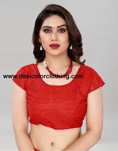 Red Coloured Russel Net Partywear saree