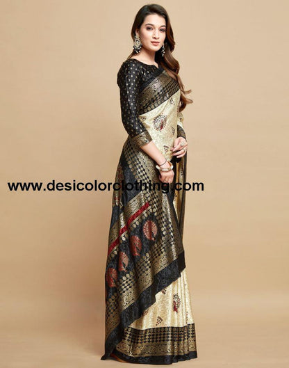 Cream Silk Saree