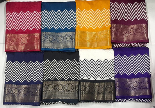 Product Image - Elegant Pure Dola Silk Saree with Heavy Jacquard Weaving Border and HD Kalamkari Style Print