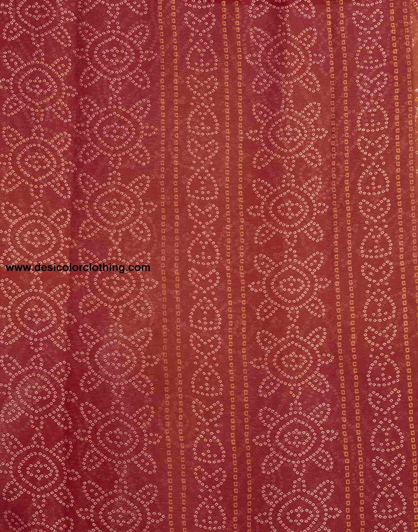 Red Bandhani Chiffon Saree