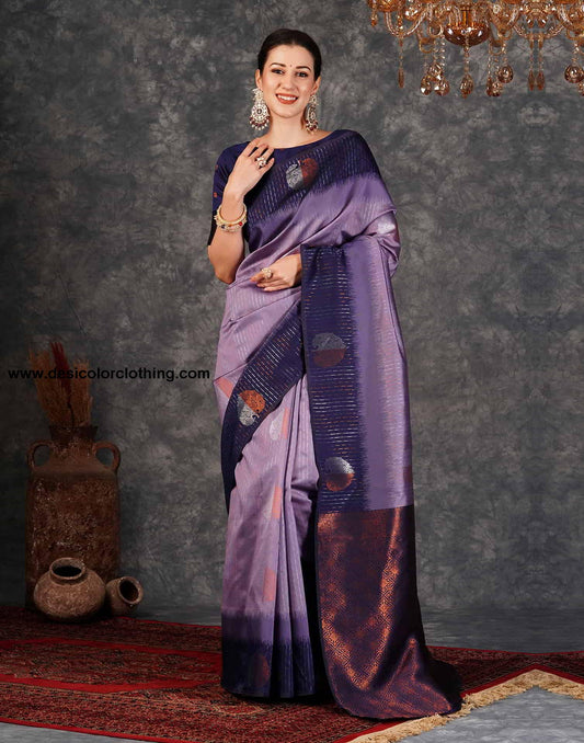 Blue Banarasi Silk Woven Saree