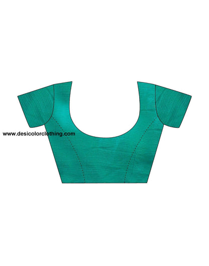 Turquoise Chiffon Printed Saree