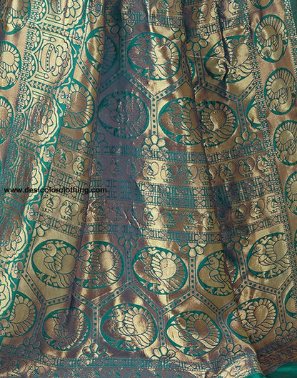 Rama Green Jacquard Silk Saree