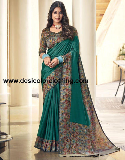 Beige Silk Printed Saree