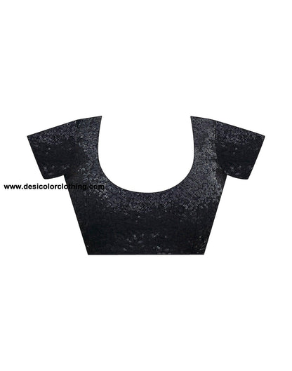 Black Georgette Sequence Saree
