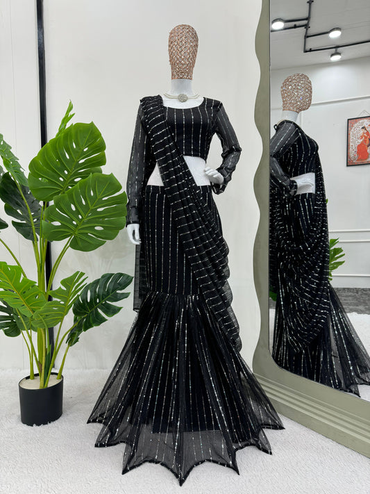 Product Image - Elegant Reday to Wear Lehengha Saree - Designer Georgette Ethnic Wear