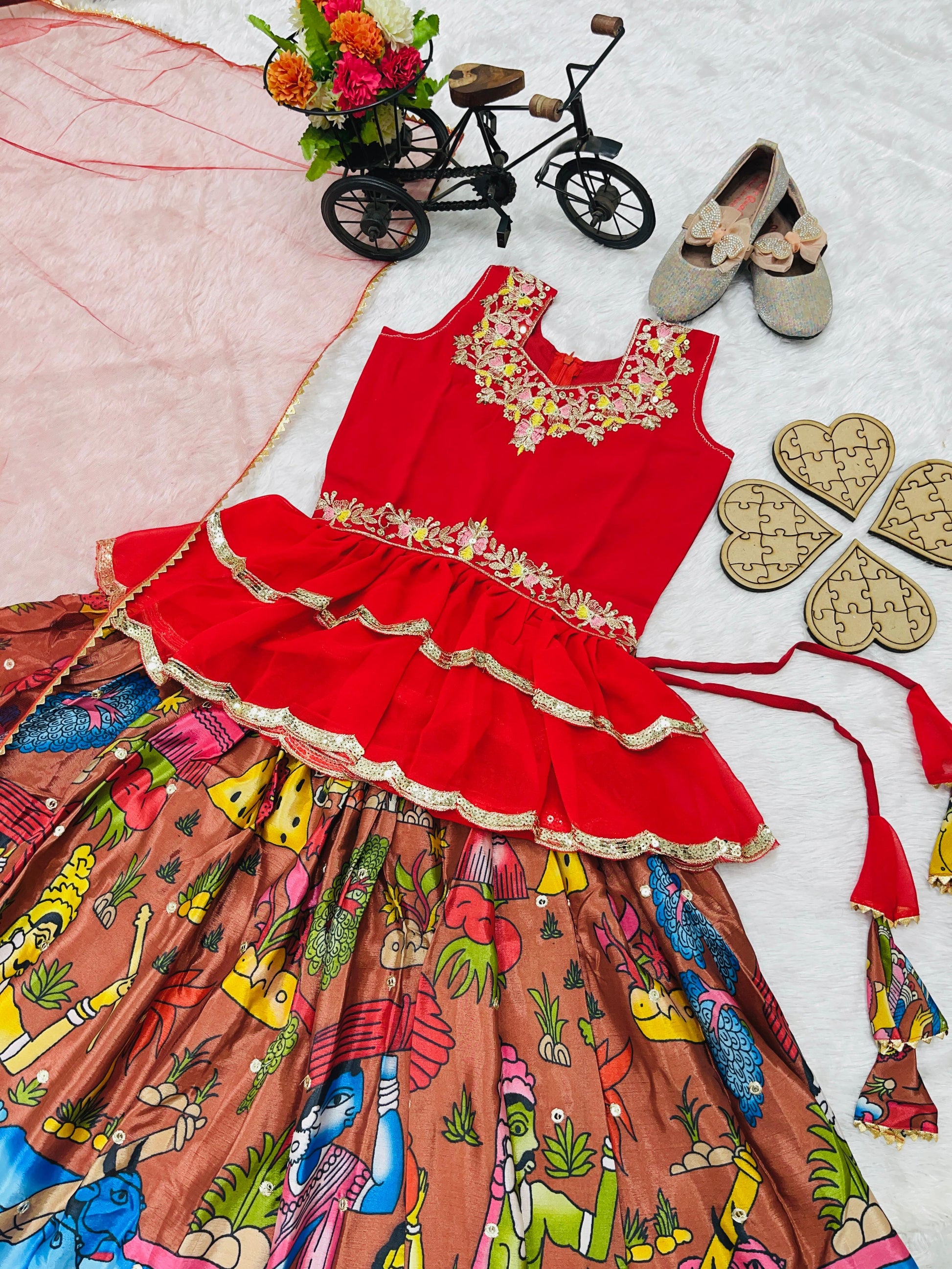 Product Image - Designer Kediya Style Lahenga Set - Ready to Wear Ethnic Wear