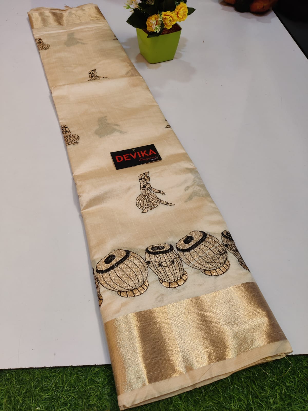 Product Image - Designer Georgette Saree with Exclusive Kalankari Weaving - Ethnic Wear