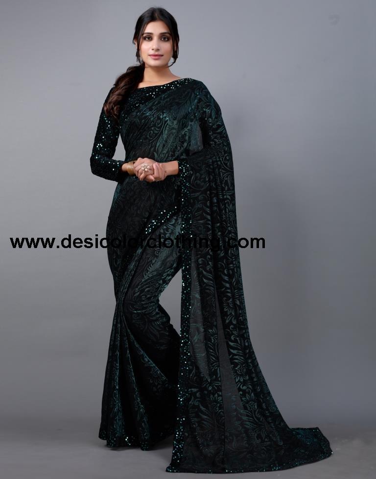 Rama Green Woven Saree | 2324S213