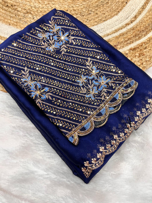 Product Image - Elegant Designer Georgette Saree for Festive Occasions