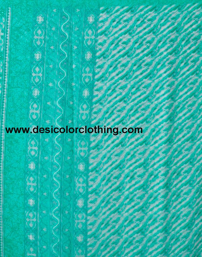 Turquoise Georgette Printed Saree