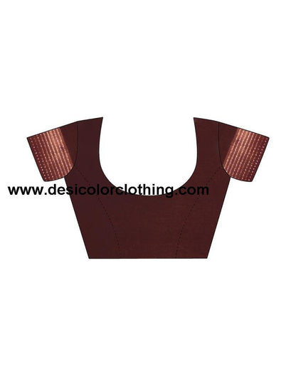 Brown Georgette Zari Saree