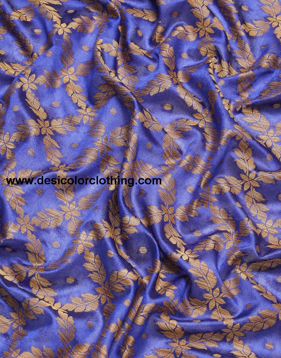 Royal Blue Coloured Banarasi Cotton Silk Saree