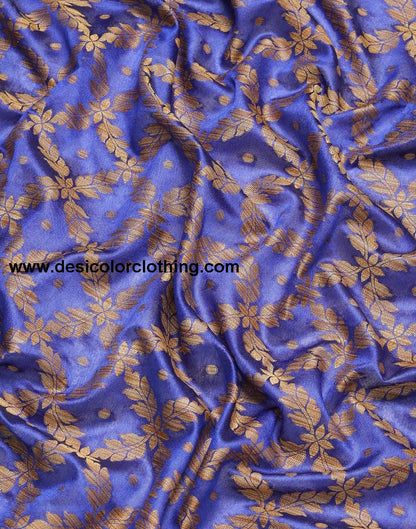 Royal Blue Coloured Banarasi Cotton Silk Saree