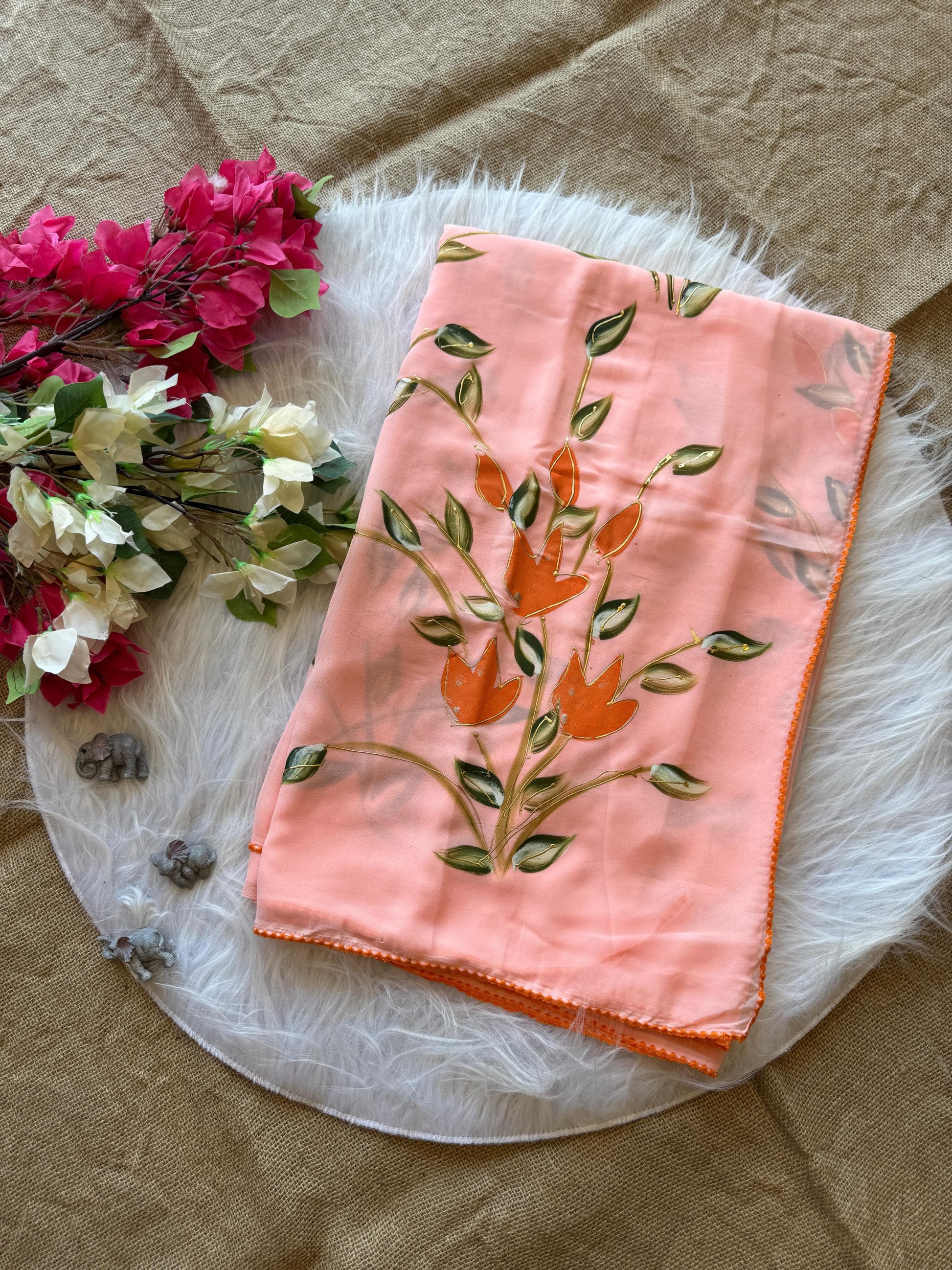 Product Image - Elegant Designer Georgette Saree
