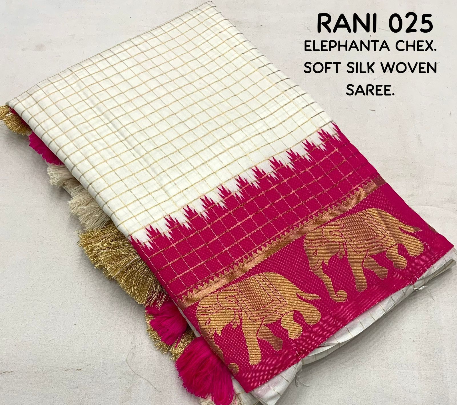 Product Image - ELEPHANTA CHEX: White Edition Designer Saree