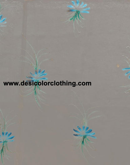 Stone Grey Organza Saree