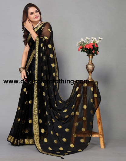 Black Chiffon Saree