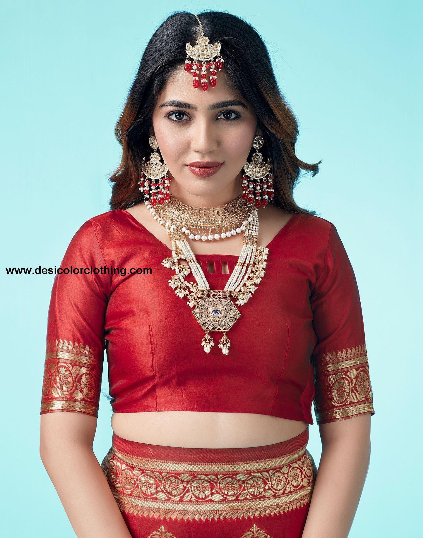 Red Jacquard Silk Saree