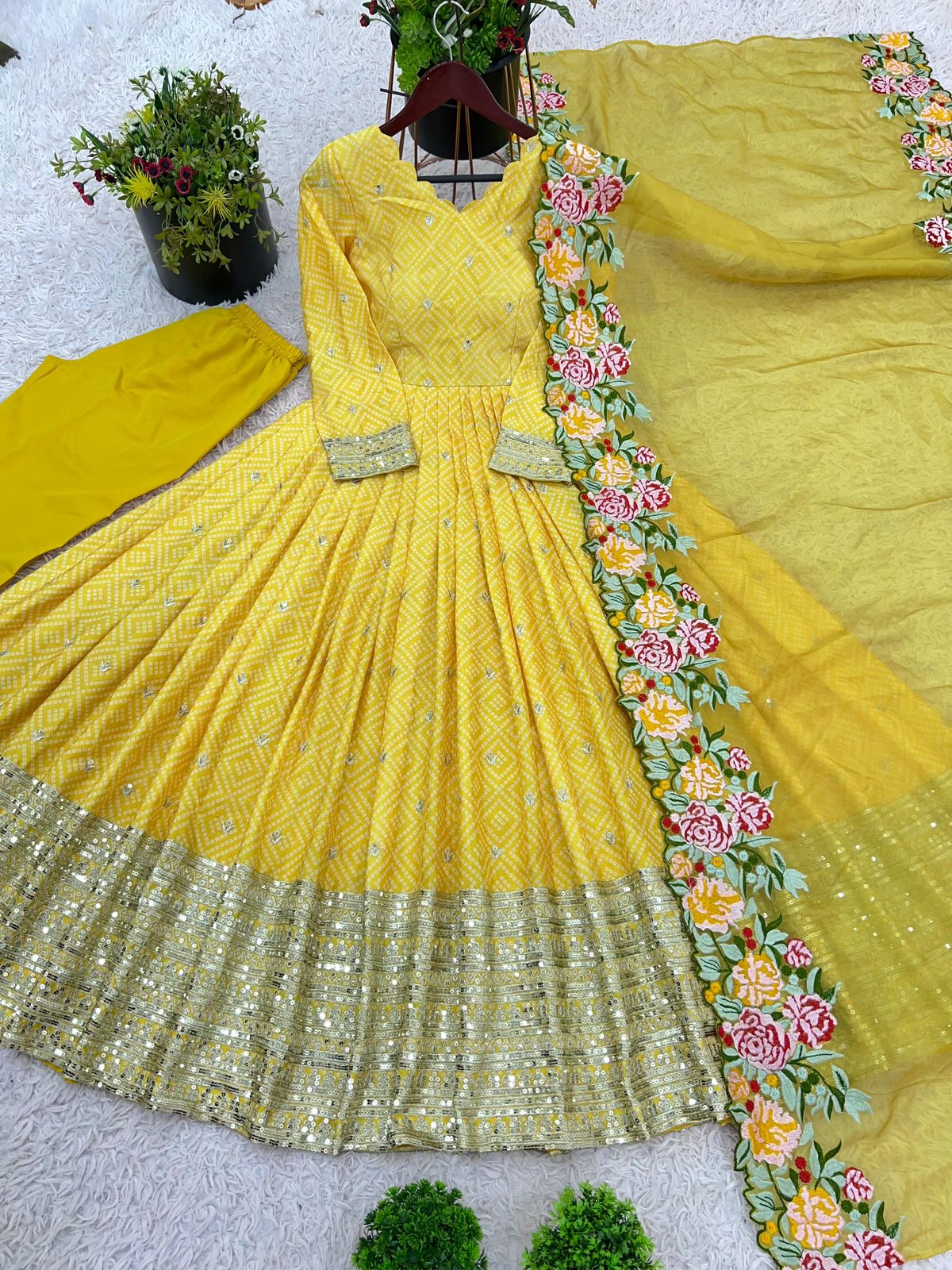 Product Image - Exclusive Designer Embroidered Gown With Dupatta