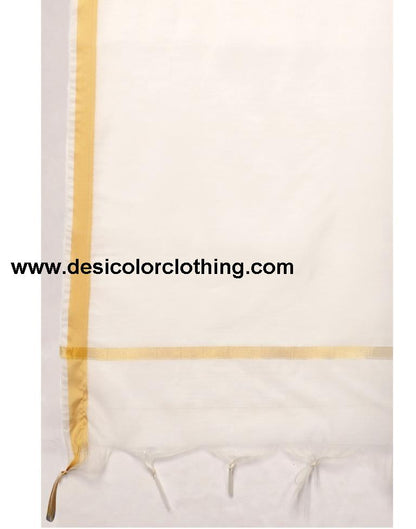 Yellow Cotton Embroidered Unstitched Salwar Suit