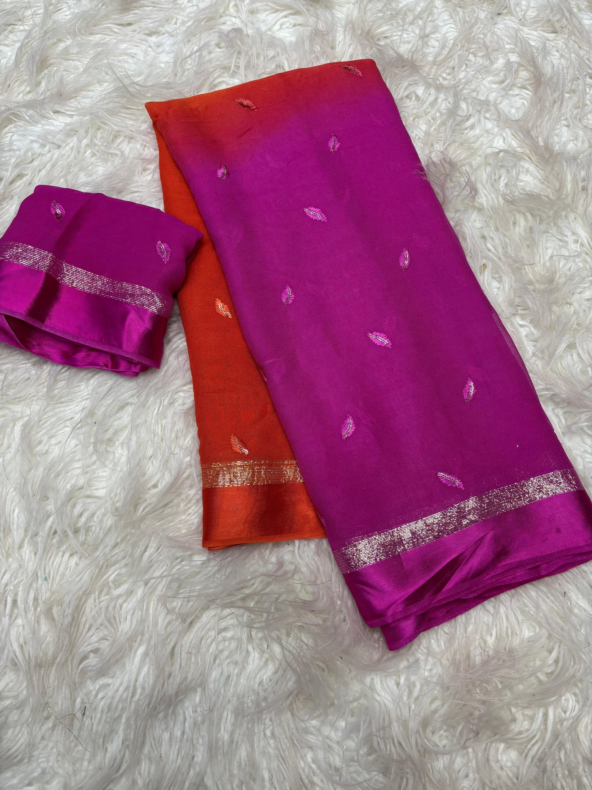 Product Image - Exquisite Jimmy Choo Silk Saree with Coding Sequence Embroidery