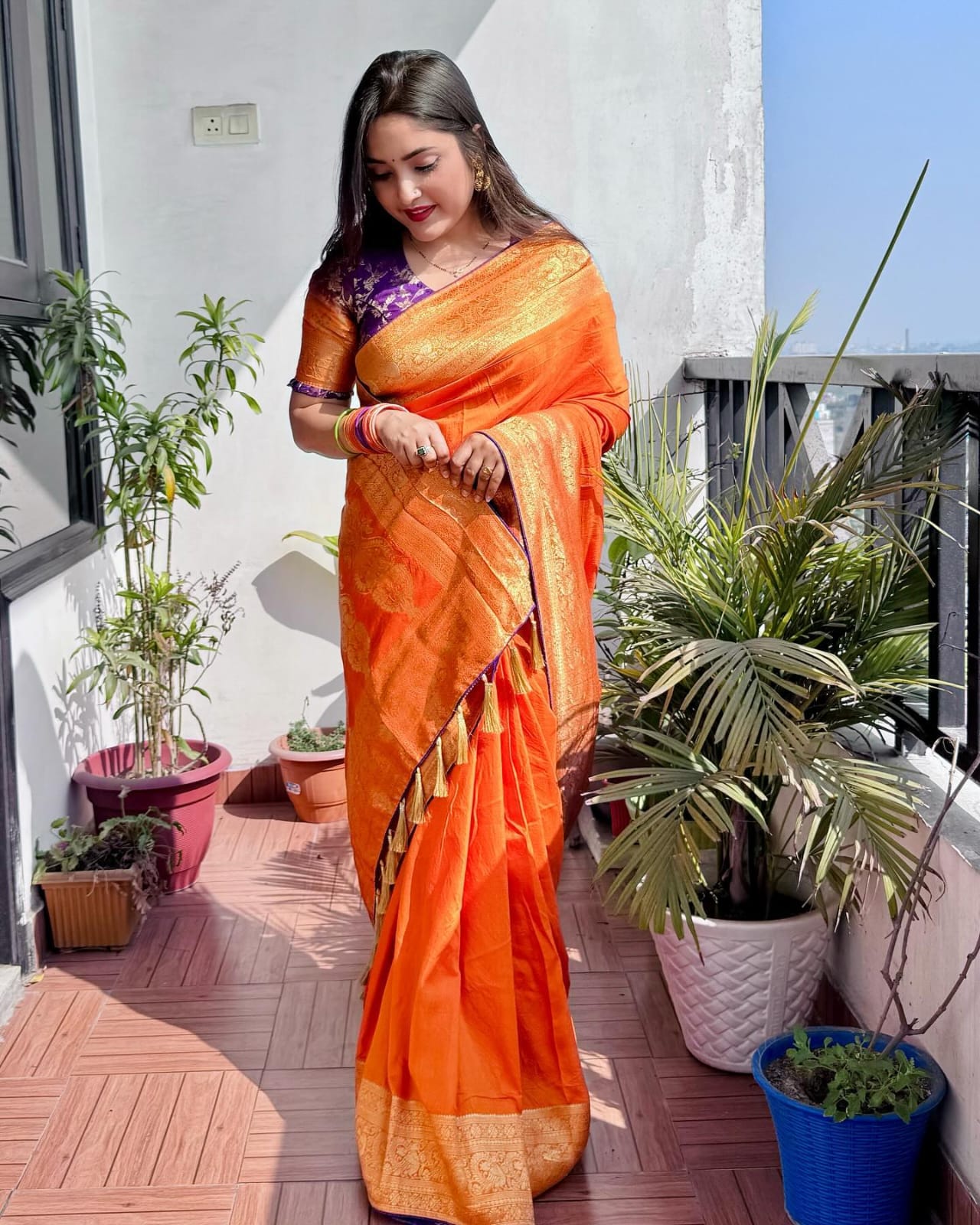 Product Image - Elegant Designer Banarasi Dola Silk Saree for Weddings & Festivals